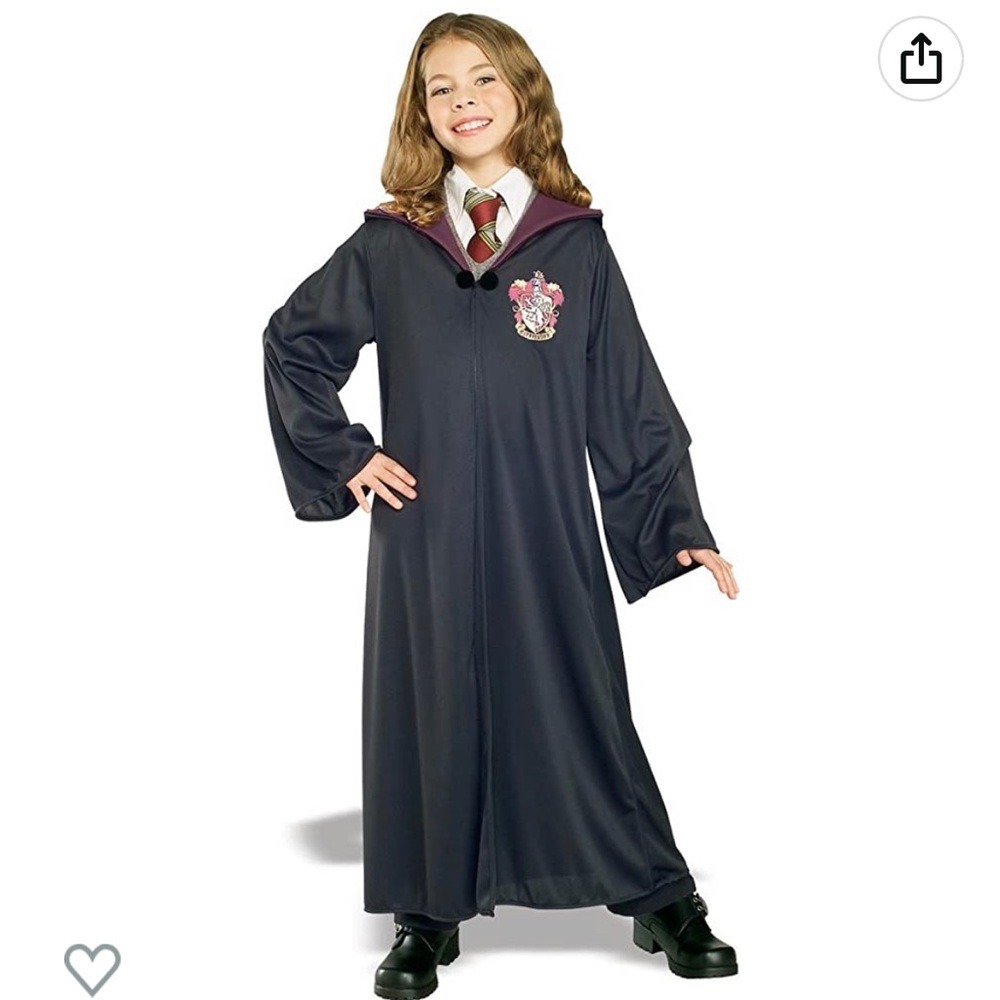 Harry Potter Deluxe Gryffindor Hooded Robe Costume Black Red Size Small
